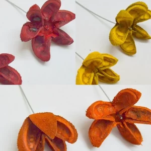 Kartoos flower na žici barvani 10 cm.